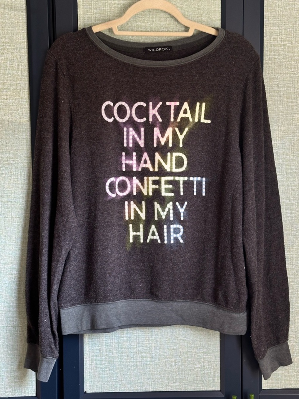 Wildfox Graphic Print Cocktails + Confetti Terrycloth Baggy Beach Jumper, Size M